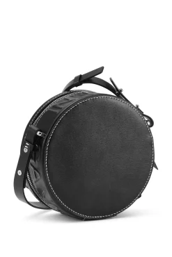 Outlet GANNI Runde Logo-Umhangetasche Black