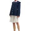 Hot GANNI Ruschenkragenjacke Aus Cotton Canvas Sky Captain
