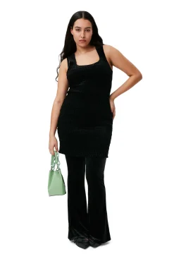 Sale GANNI Samt-Schlaghose Black