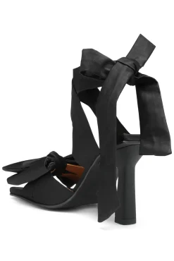 Hot GANNI Sandalen Mit Hohem Absatz Und Sanfter Schleife Black