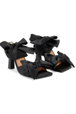 Hot GANNI Sandalen Mit Hohem Absatz Und Sanfter Schleife Black