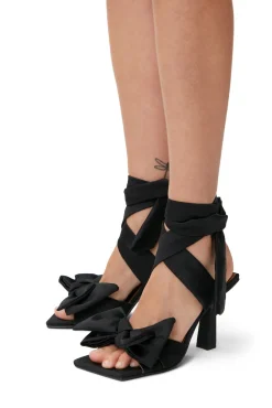 Hot GANNI Sandalen Mit Hohem Absatz Und Sanfter Schleife Black