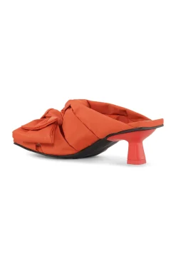 Best Sale GANNI Sandalen Mit Niedrigem Pfennigabsatz Und Sanfter Schleife Orangeade