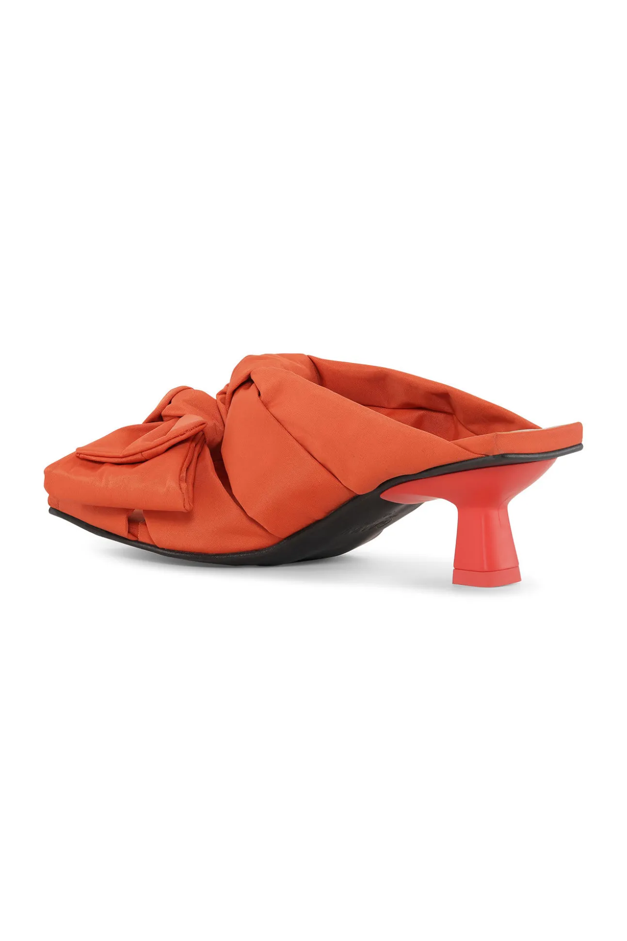 Best Sale GANNI Sandalen Mit Niedrigem Pfennigabsatz Und Sanfter Schleife Orangeade