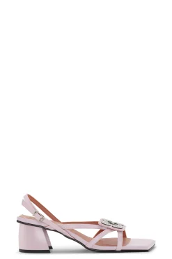 Cheap GANNI Sandalen Mit Pfennigabsatz Und Lila Schmetterlings-Strass Light Lilac