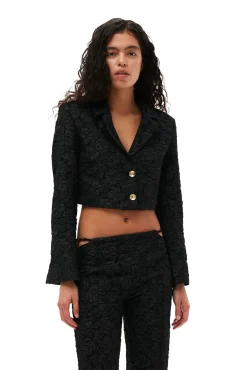 Cheap GANNI Schlaghose Aus Stretch-Jacquard Black