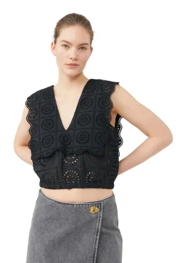 Hot GANNI Schwarz Gewaschener Wickel-Minirock Sharkskin