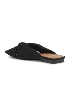 Clearance GANNI Schwarze Flache Pantoletten Mit Sanften Knoten Black