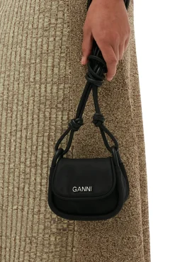Sale GANNI Schwarze Umklappbare Tasche Mit Knoten Black