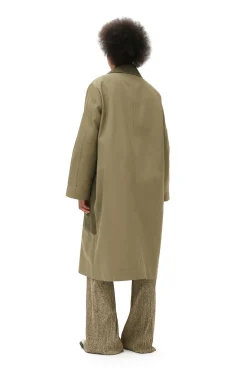 Online GANNI Schwerer Twill-Mäntel Aloe