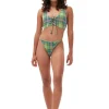 New GANNI Seersucker-Minibikinihose Aus Recyceltem Material Lagoon