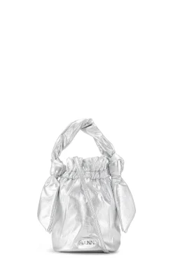 Clearance GANNI Silberne Tasche Mit Geknotetem Griff Fur Besondere Anlasse Silver