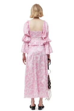 Best Sale GANNI Silk-Stretch-Satin-Bluse Bonbon