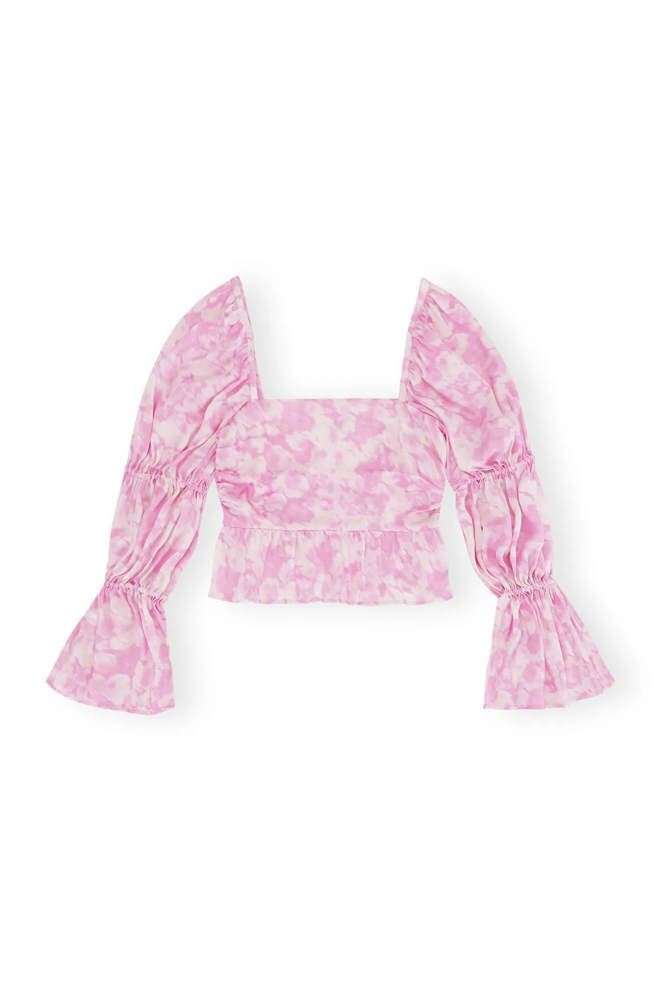 Best Sale GANNI Silk-Stretch-Satin-Bluse Bonbon