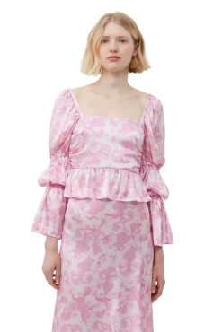 Cheap GANNI Silk-Stretch-Satin-Maxirock Bonbon