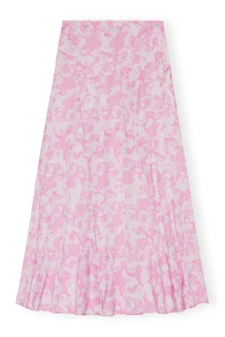 Cheap GANNI Silk-Stretch-Satin-Maxirock Bonbon