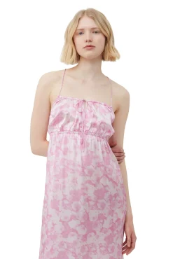 Best GANNI Silk-Stretch-Satin-Slip-Kleid Bonbon
