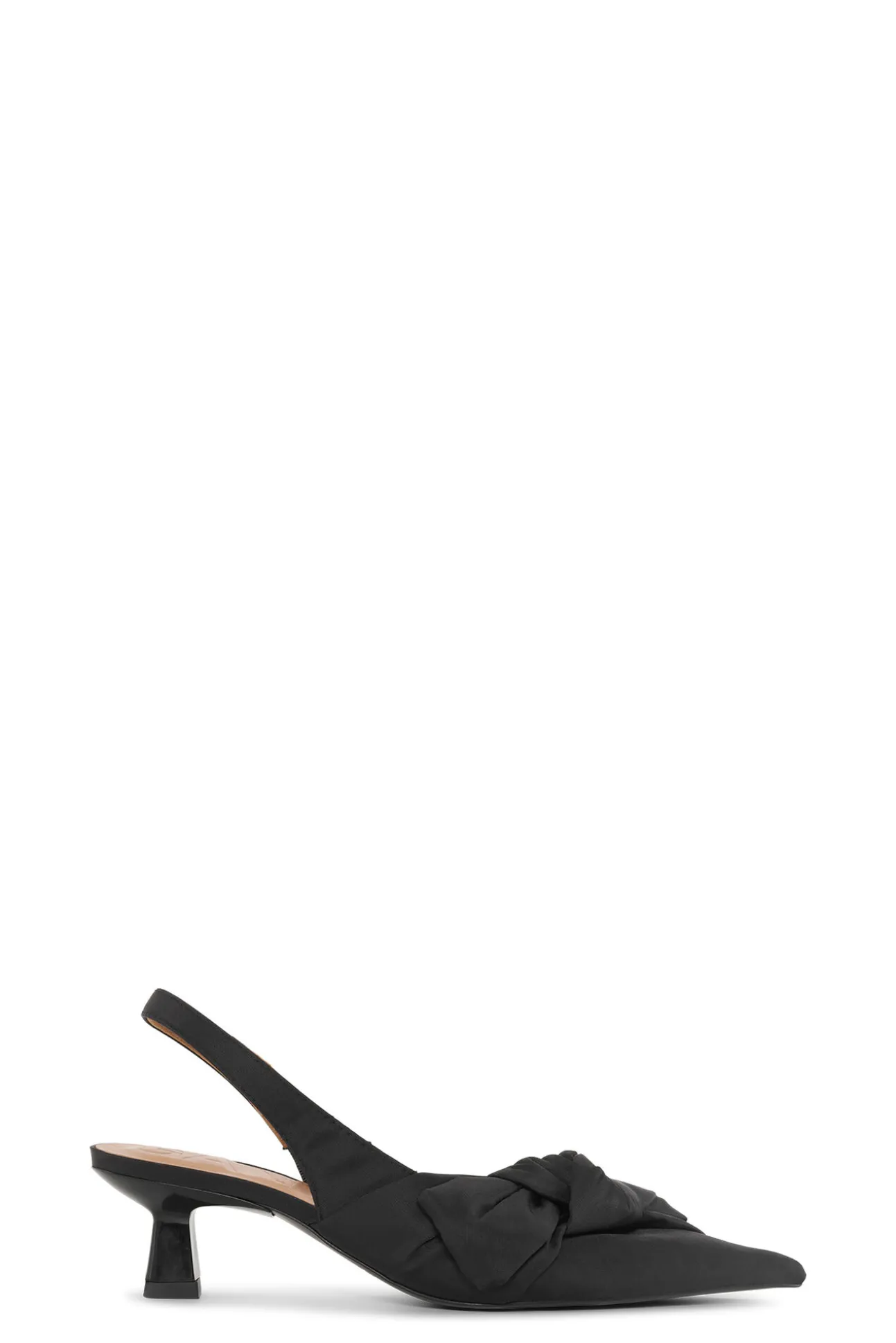 Hot GANNI Slingback-Pumps Mit Weicher Schleife Black