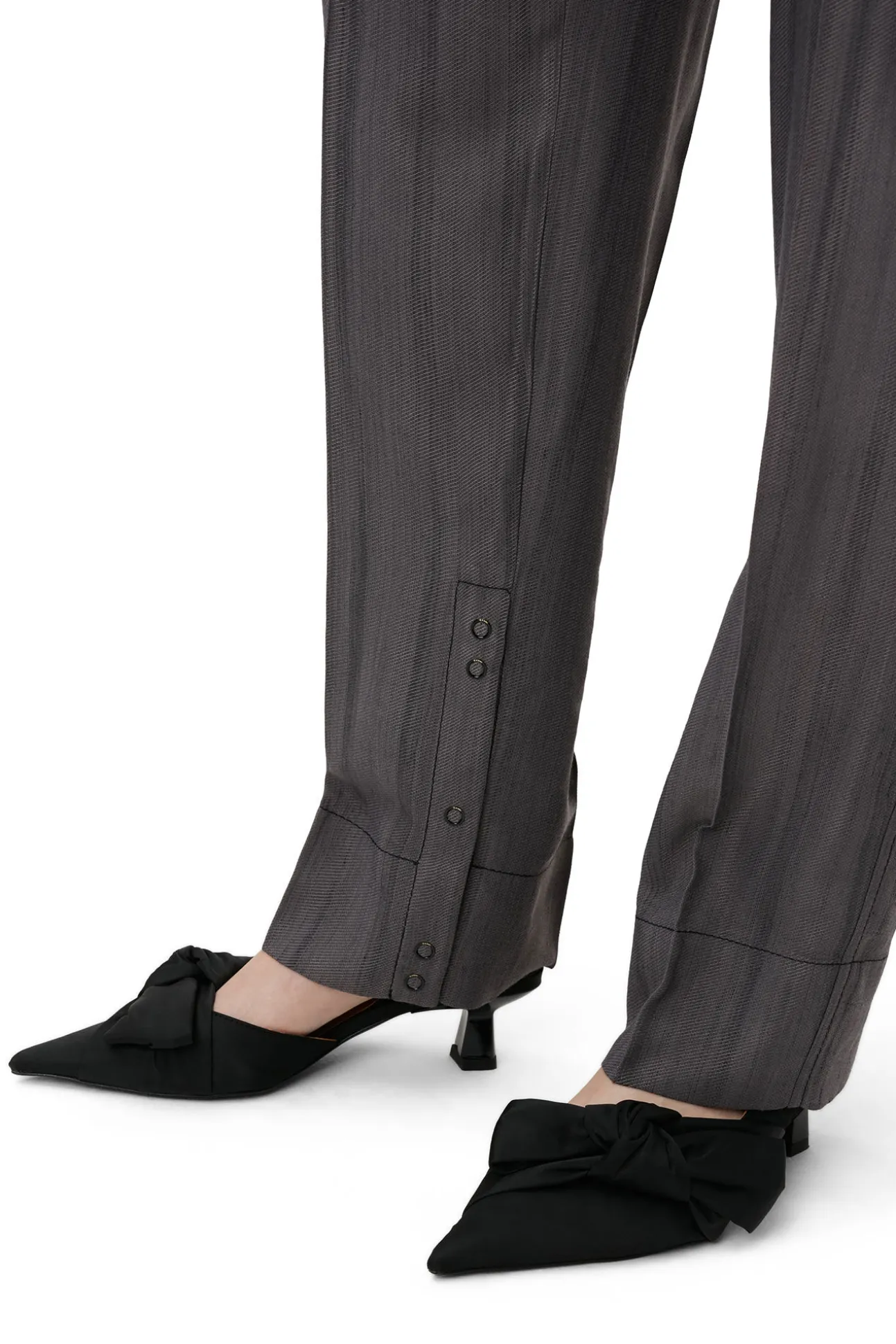 Hot GANNI Slingback-Pumps Mit Weicher Schleife Black