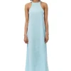 Discount GANNI Slip-Kleid Aus Viscose-Jacquard Corydalis Blue