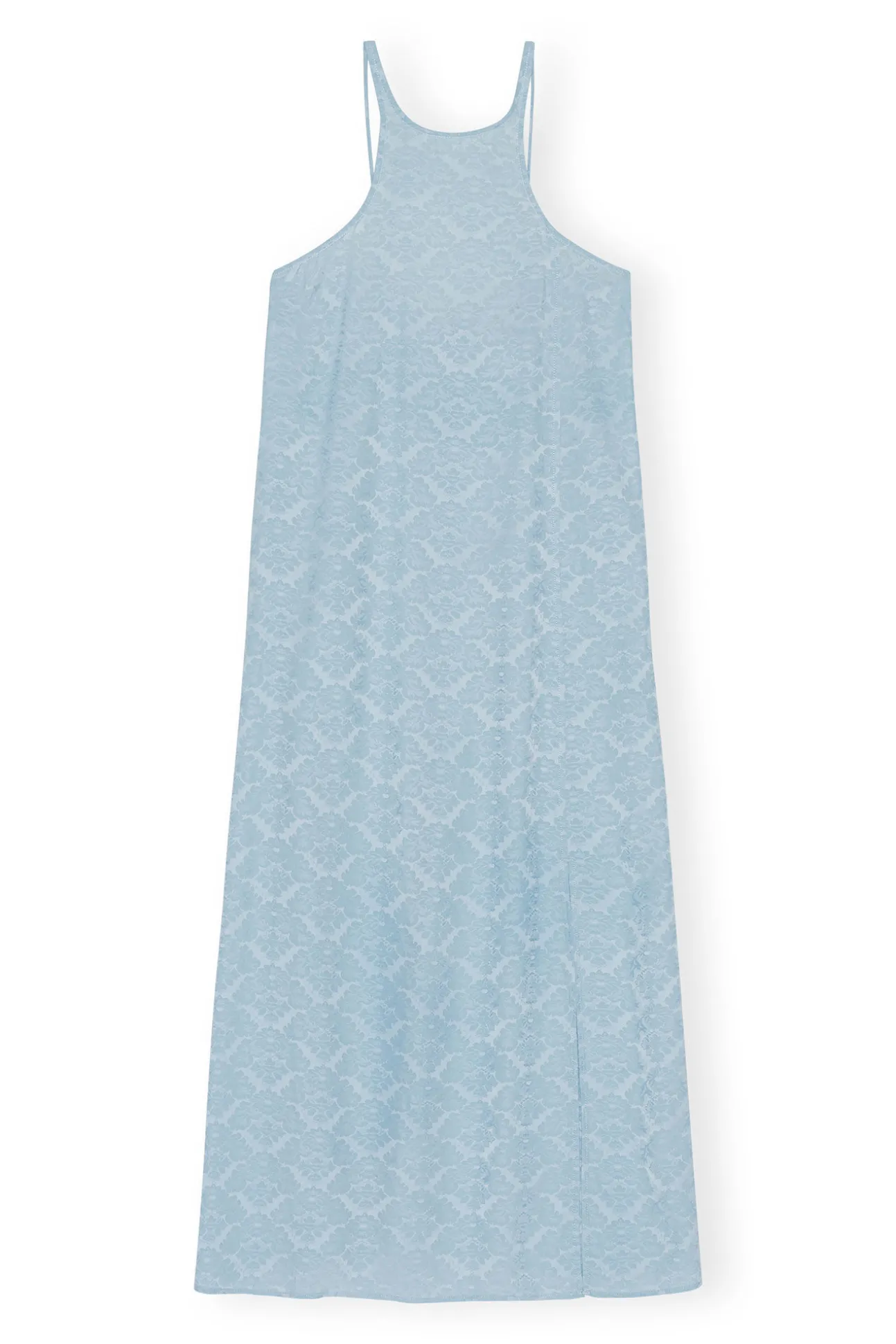 Discount GANNI Slip-Kleid Aus Viscose-Jacquard Corydalis Blue