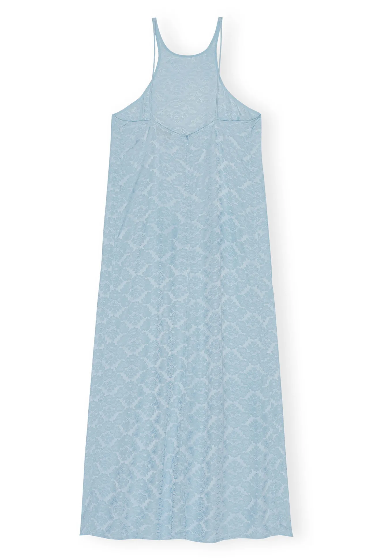 Discount GANNI Slip-Kleid Aus Viscose-Jacquard Corydalis Blue