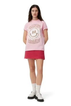 Discount GANNI Smiley-T-Shirt Lilac Sachet