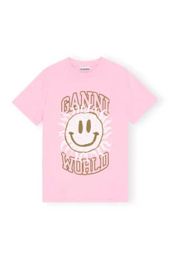 Discount GANNI Smiley-T-Shirt Lilac Sachet