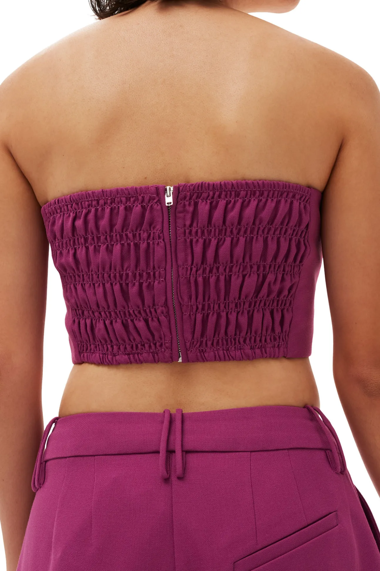 Discount GANNI Sommerliches Armelloses Anzug-Oberteil Purple Wine