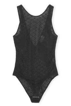 Best GANNI Spitzen-Bodysuit Mit Tiefem Ruckenausschnitt Black