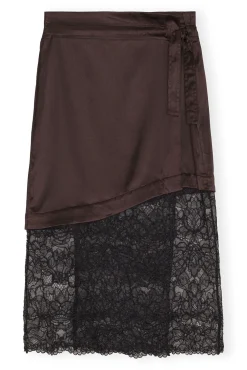 Cheap GANNI Spitzen-Mix-Midi-Wickelrock Mole
