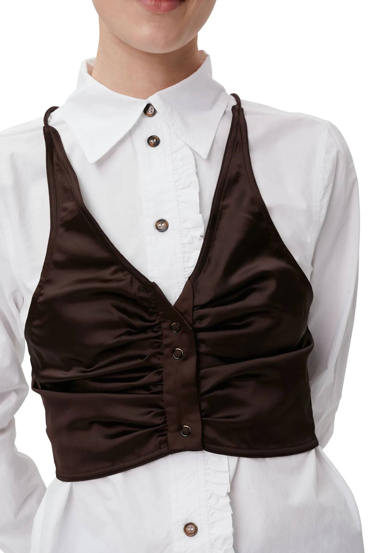 Hot GANNI Spitzen-Mix-Oberteil Mole