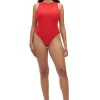 Cheap GANNI Sportlicher Badeanzug High Risk Red