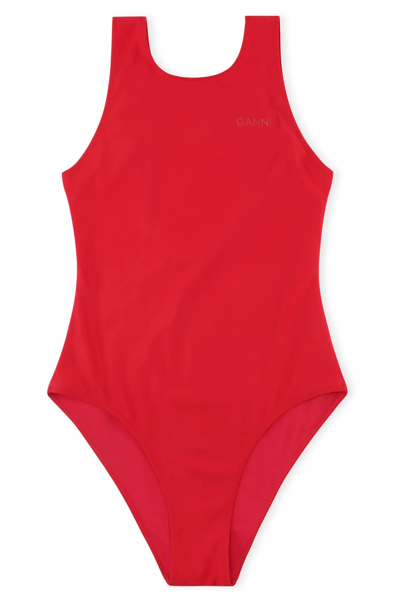 Cheap GANNI Sportlicher Badeanzug High Risk Red