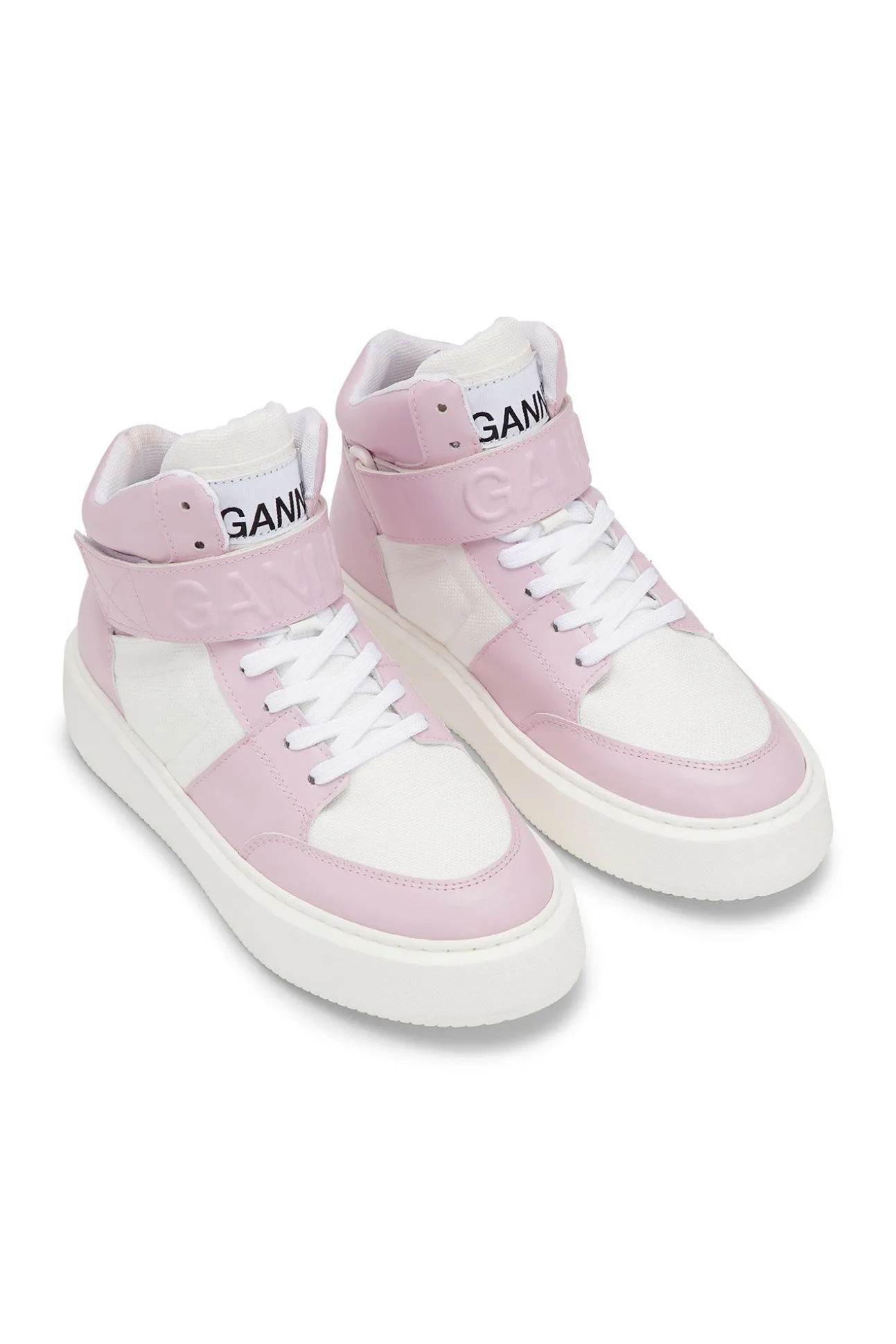 Discount GANNI „Sporty Mix“-High-Top-Sneakers Light Lilac