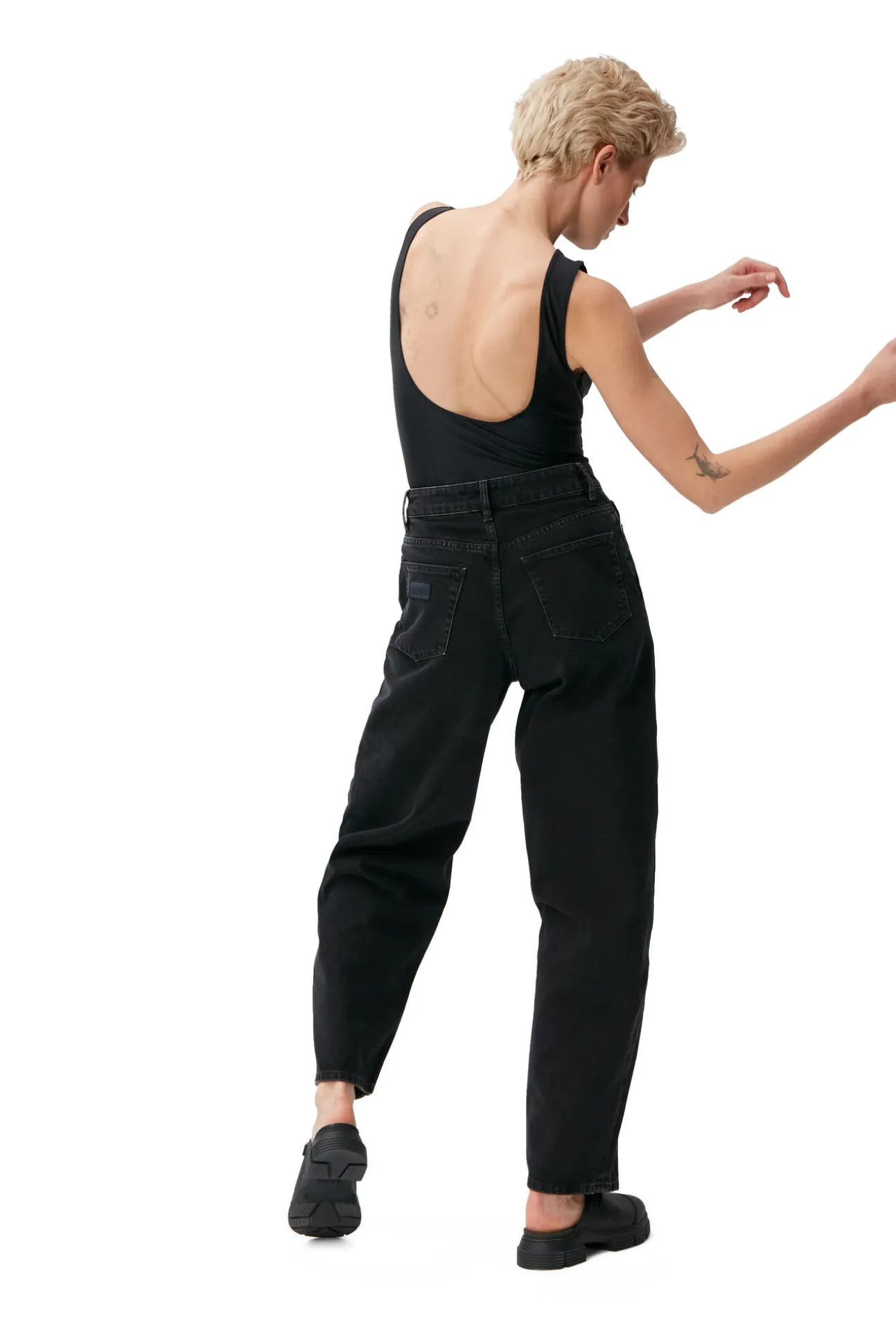 Fashion GANNI Stary Jeans Washed Black/Black
