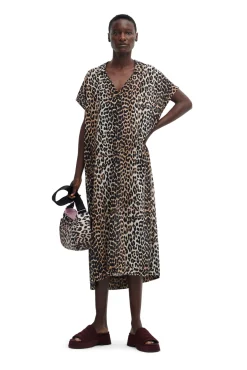 New GANNI Strand-Kaftan Leopard