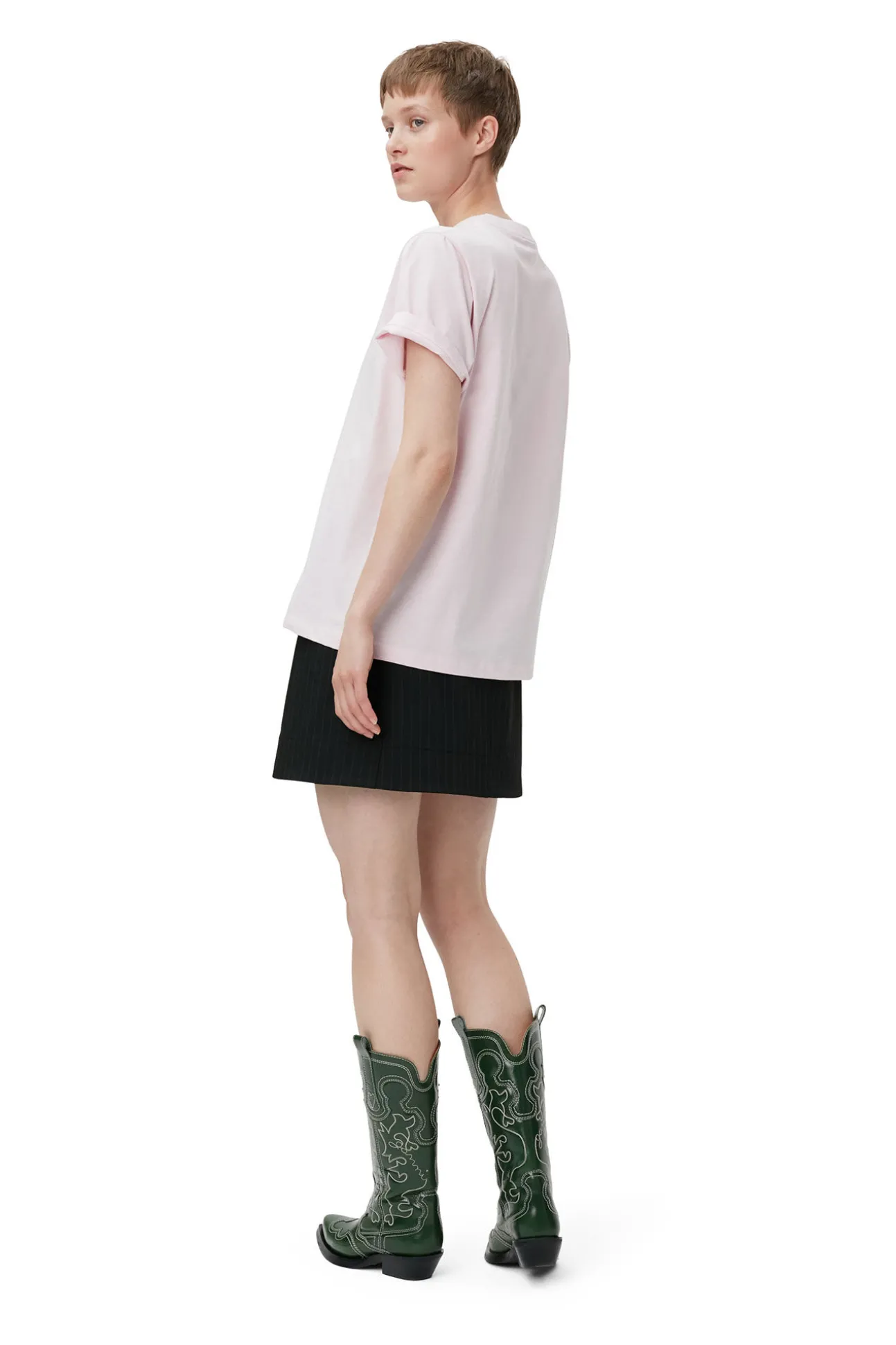 Fashion GANNI Streifen-Minirock Black