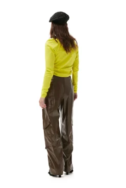 New GANNI Stretch-Baumwollbluse Sulphur Spring