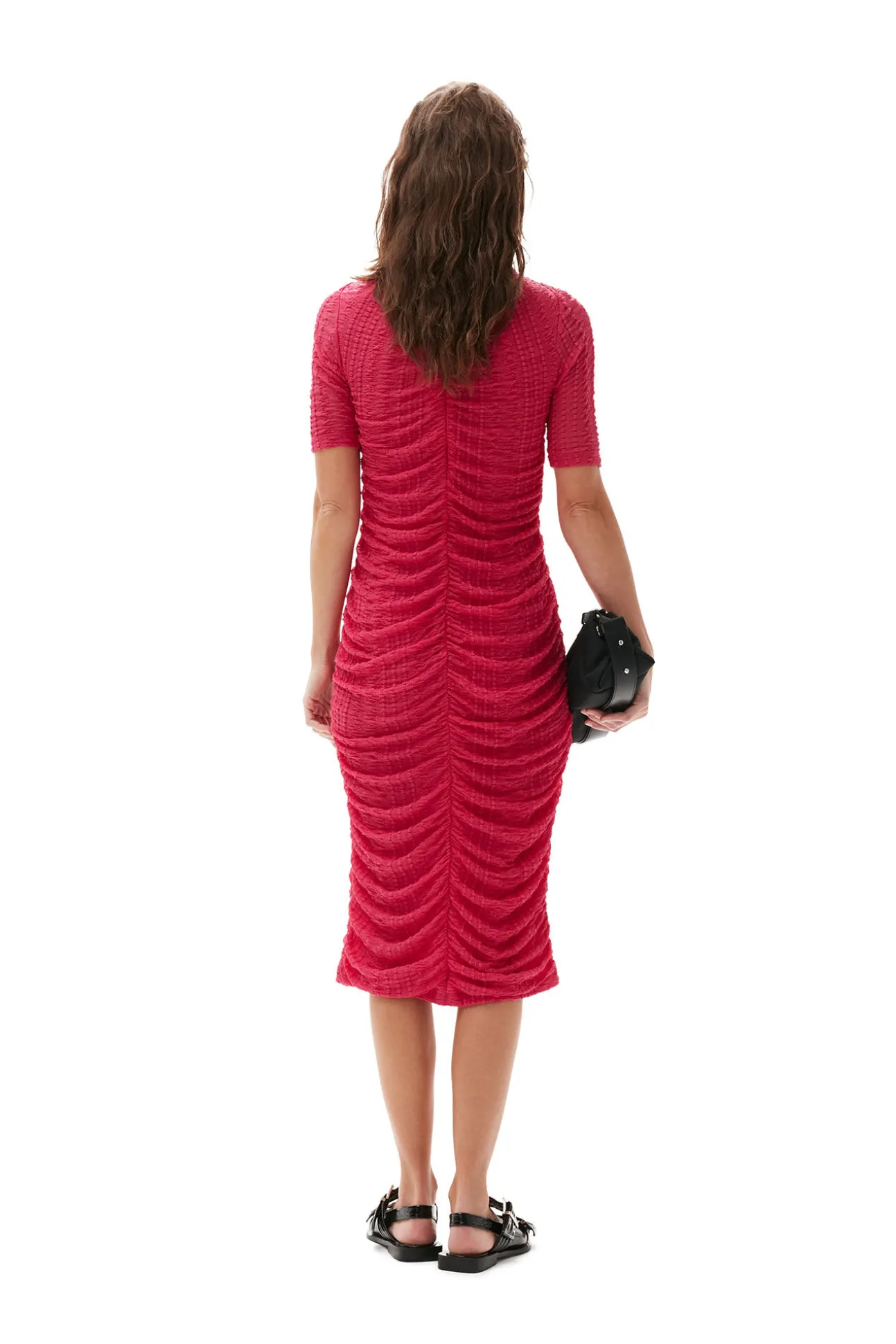Clearance GANNI Stretch-Lace-Midikleid Mit Ruschen Love Potion