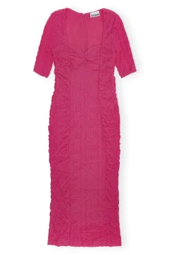 Clearance GANNI Stretch-Lace-Midikleid Mit Ruschen Love Potion