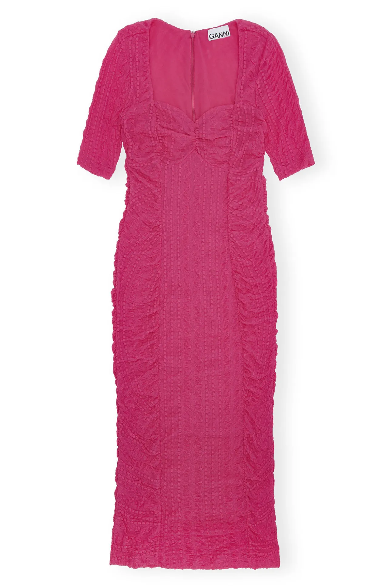Clearance GANNI Stretch-Lace-Midikleid Mit Ruschen Love Potion