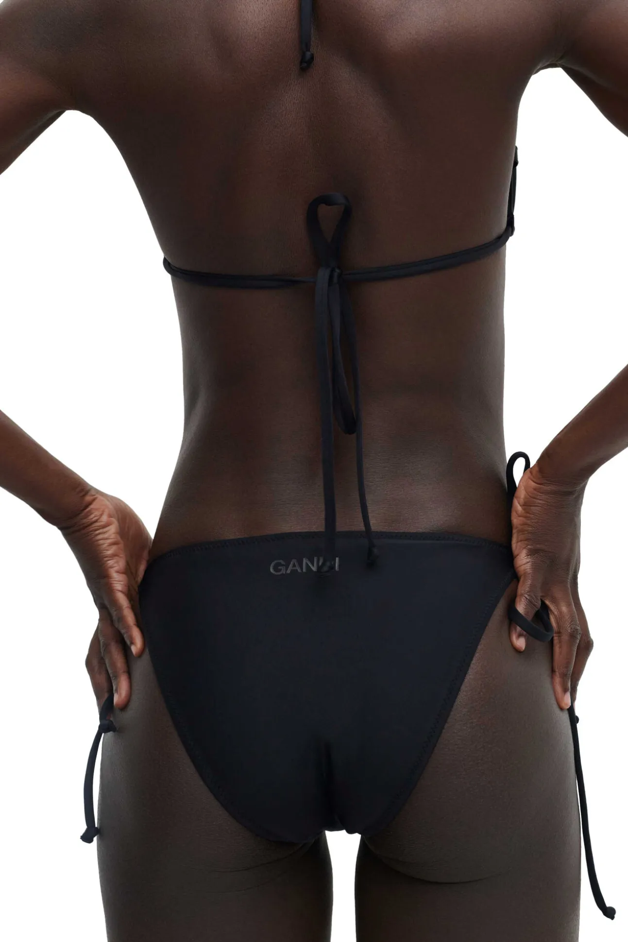 Shop GANNI String-Bikinioberteil Black