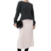Cheap GANNI Strukturierte Rippstrickbluse Phantom
