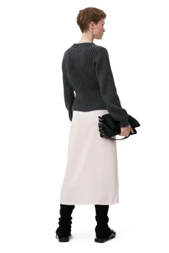 Cheap GANNI Strukturierte Rippstrickbluse Phantom