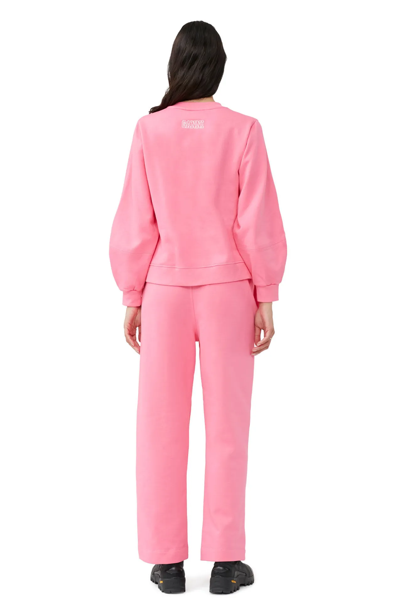 Hot GANNI Sweatshirt Mit Puffarmeln Sugar Plum
