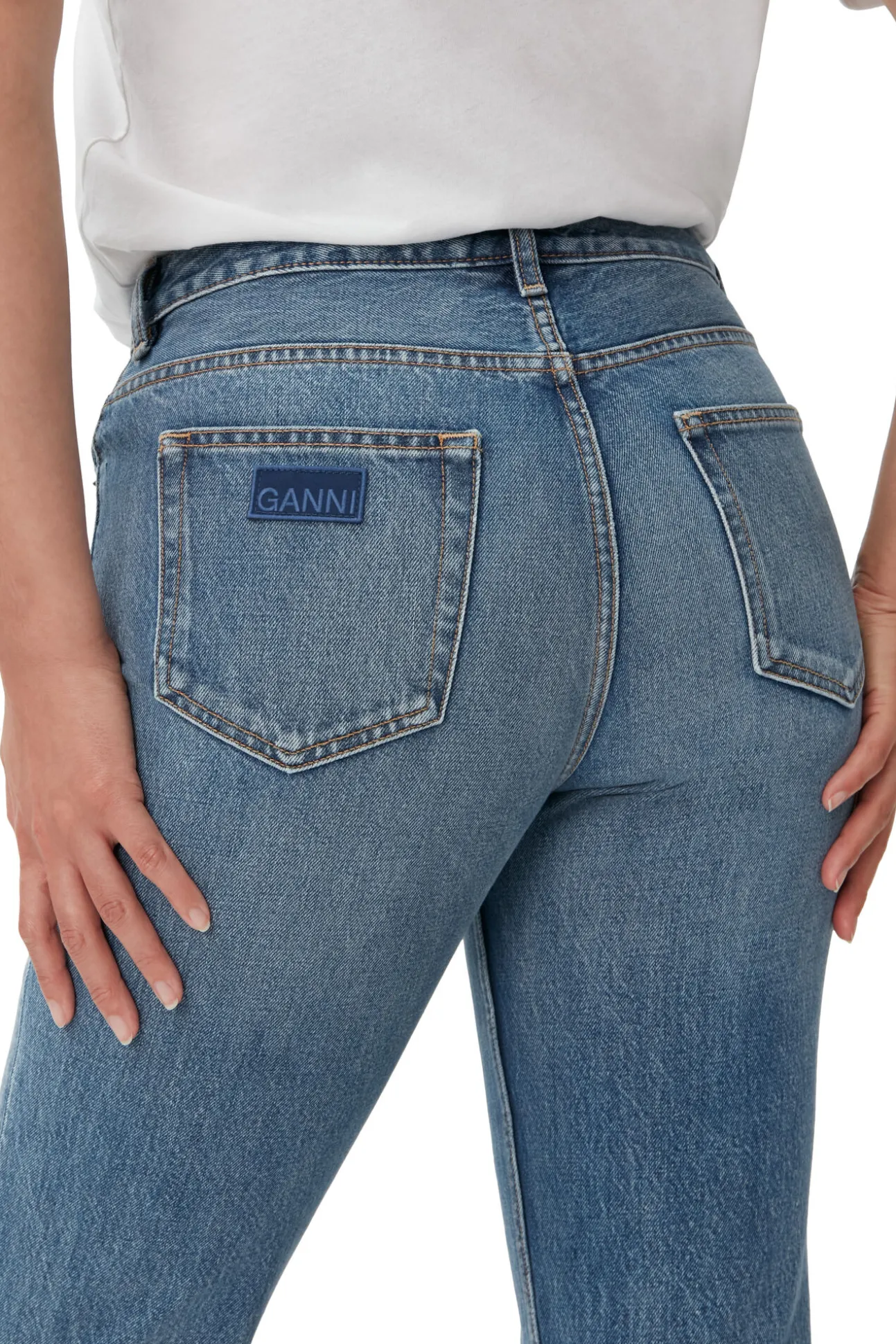 Best Sale GANNI Swigy Jeans Mid Blue Vintage