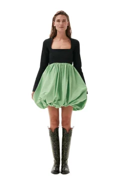 Store GANNI Taffeta-Ballon-Minikleid Black
