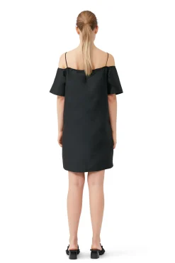Cheap GANNI Taffeta-Minikleid Black