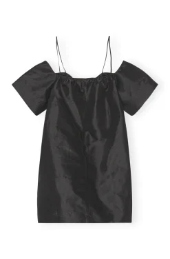 Cheap GANNI Taffeta-Minikleid Black